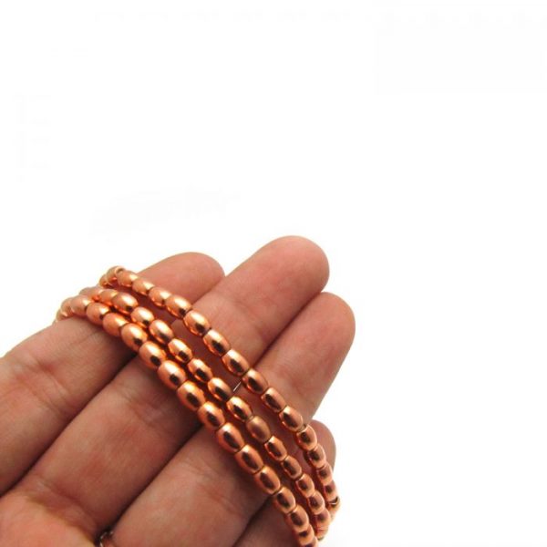 Barrel Metal Beads - Copper Plated