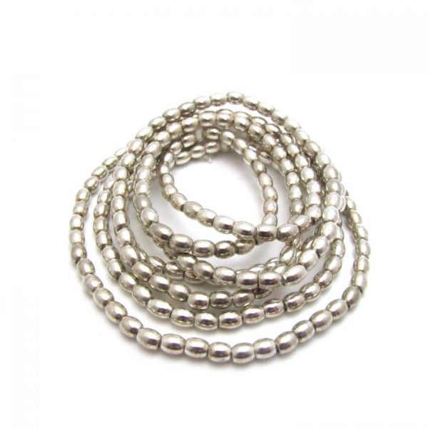 Barrel Metal Beads - Silver Plated