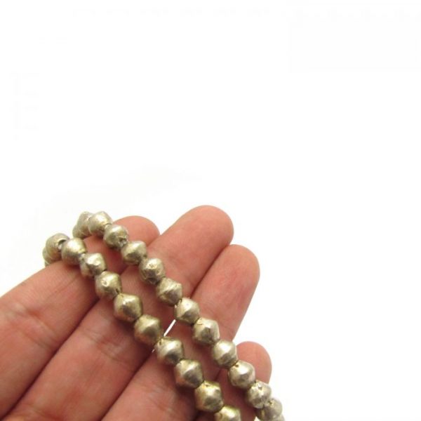 Bi-Cone African Metal Beads - Silver