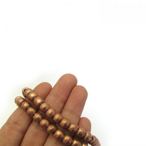 Round African Metal Beads - Copper