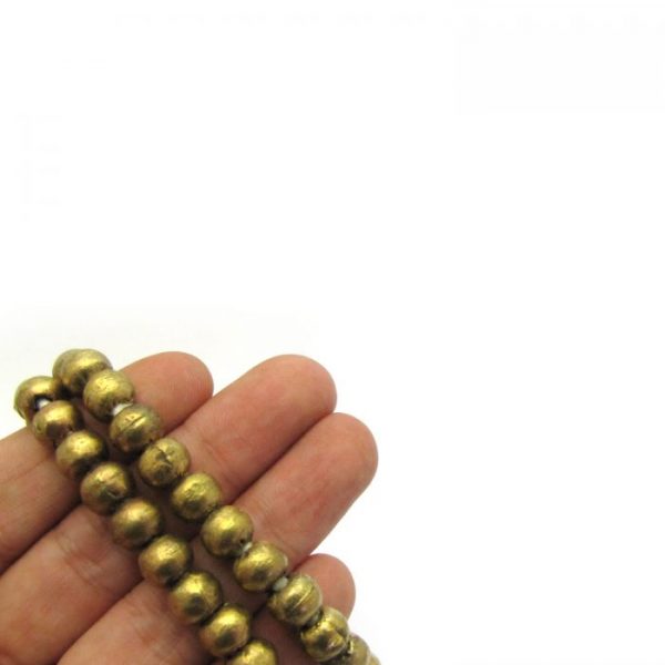 Round African Metal Beads - Brass