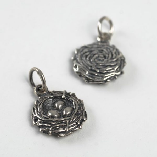 Bird's Nest Charm - Sterling Silver