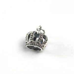 sterling silver 3D crown charm
