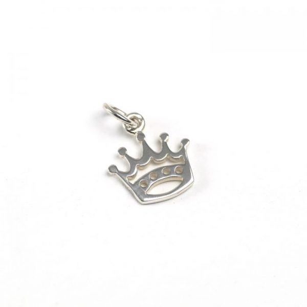 sterling silver outlined crown charm