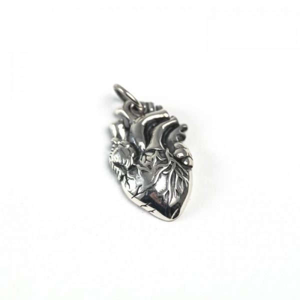 sterling silver anatomical heart charm