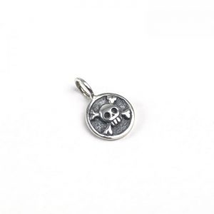 sterling silver skull and crossbones tag