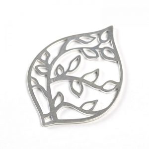 Sterling Silver Teardrop with Leaves