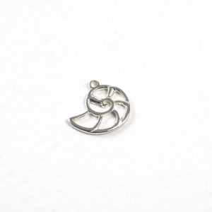 Sterling Silver Outlined Nautilus Shell Charm