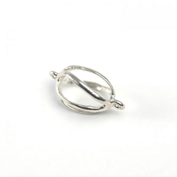 Sterling Silver 3D Cage Link