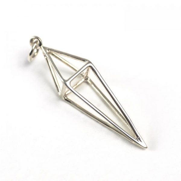 sterling silver geometric spike charm