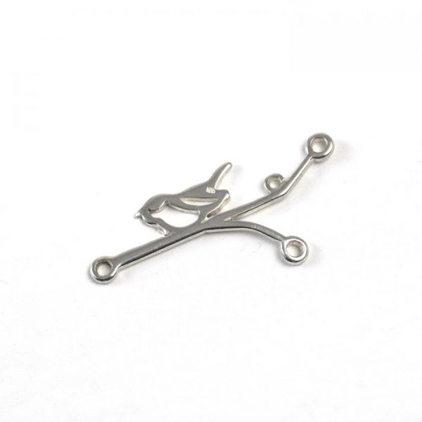 Sterling Silver Bird on Branch Link