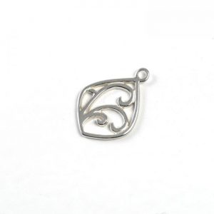 Sterling Silver Outlined Tidal Wave Drop