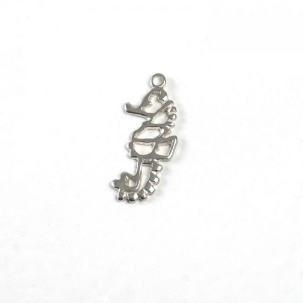 Sterling Silver Detailed Outlined Seahorse