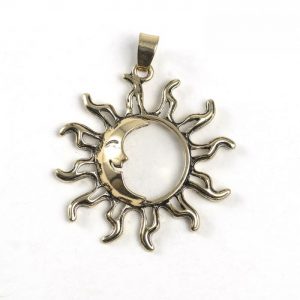 Sun with Moon (large, brass)
