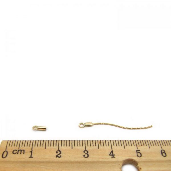 gold fill thread chain ends with ruler