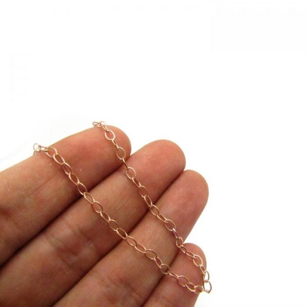 TEXTURED OVAL CHAIN 10038RF ROSE GOLD FILL