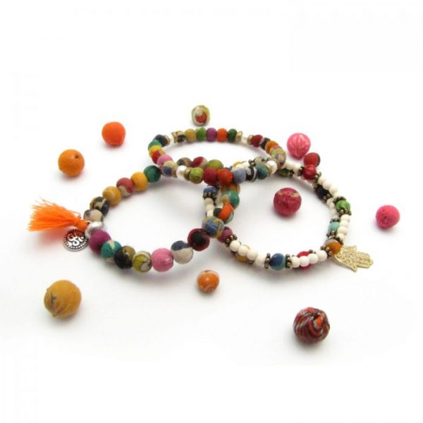 bracelet with sari beads