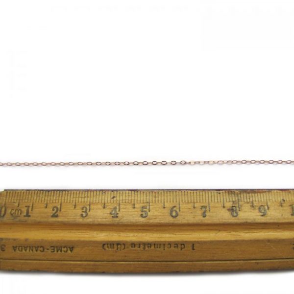 flat oval link 755RF rose gold fill chain with ruler