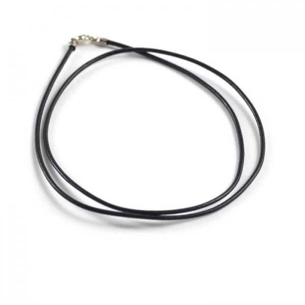 1.5mm Leather Pre-Made Necklace - Black