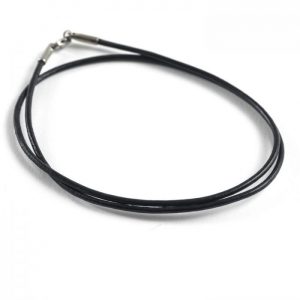 2mm Leather Pre-Made Necklace - Black