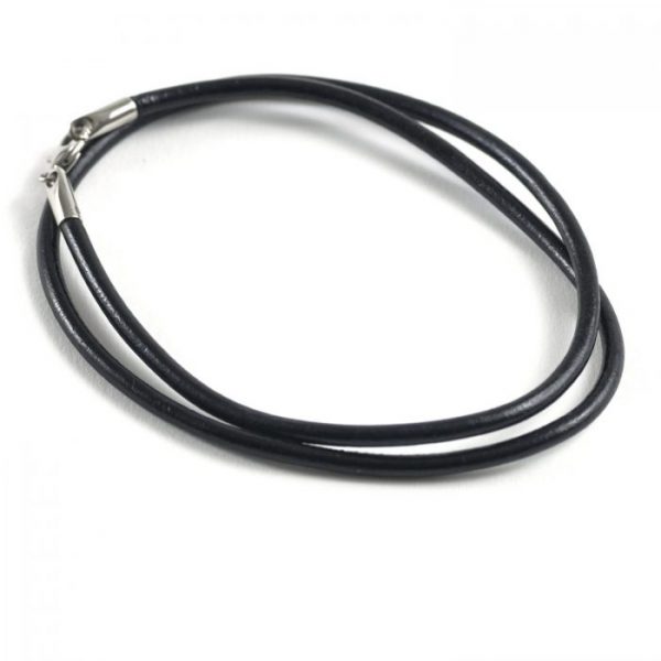 3mm Leather Pre-Made Necklace - Black