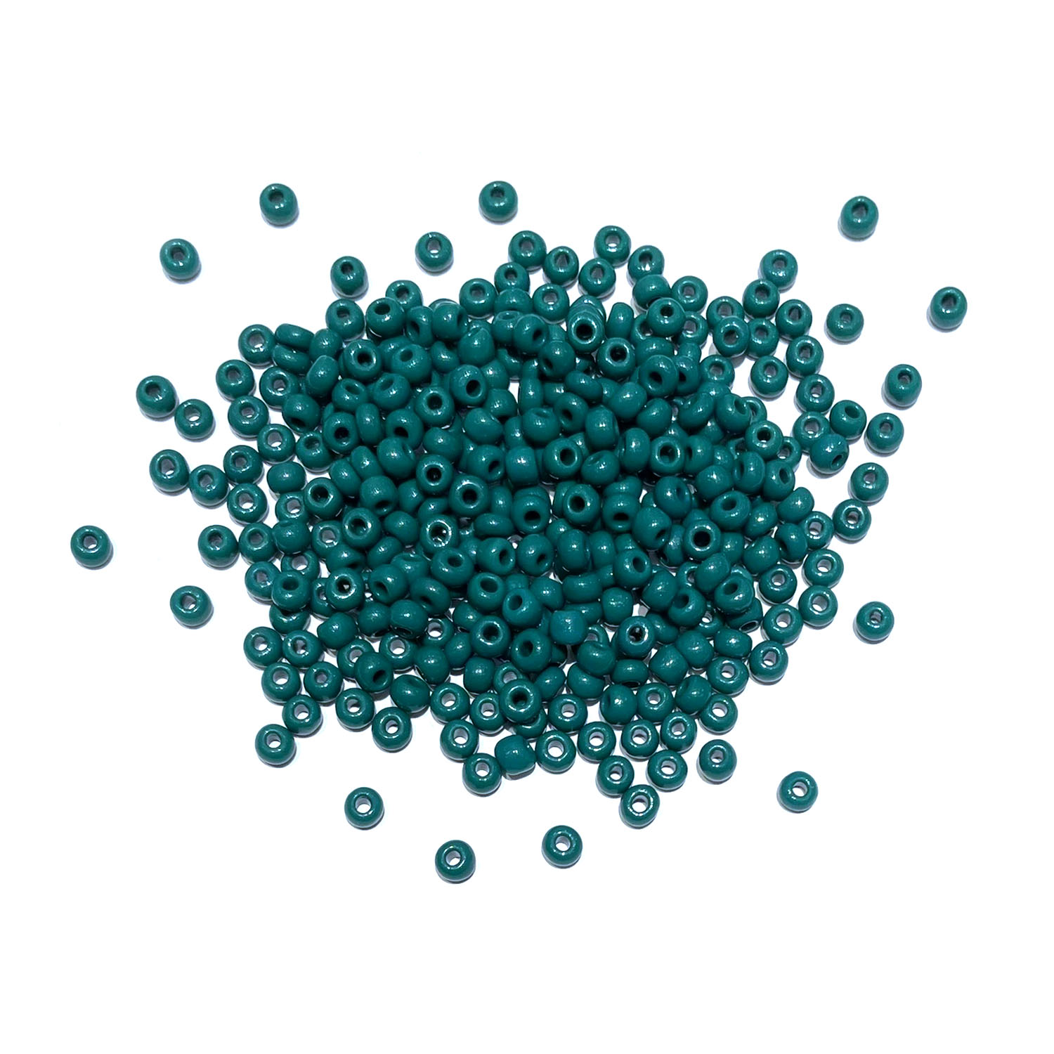 Seed Beads – Dark Green Opaque – Size 6, 8, 10