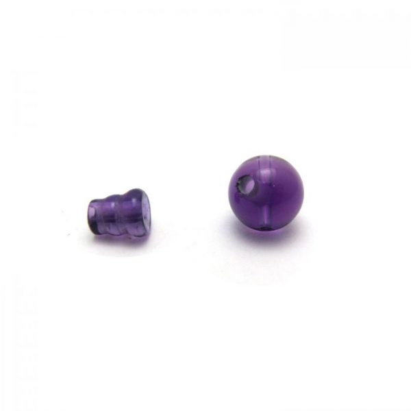 amethyst - 3 hole guru bead and cap set