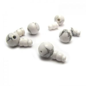 howlite - 3 hole guru bead and cap sets