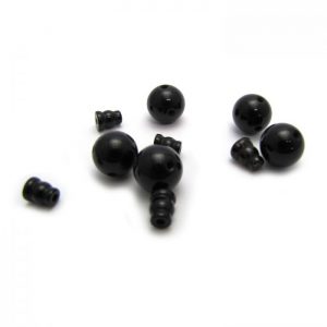 onyx - 3 hole guru bead and cap sets