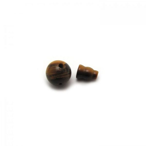 tiger eye - 3 hole guru bead and cap set