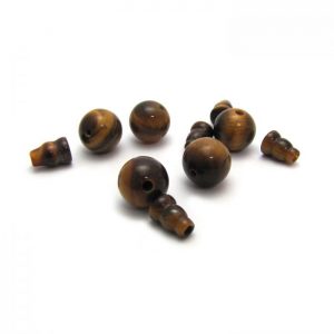 tiger eye - 3 hole guru bead and cap sets