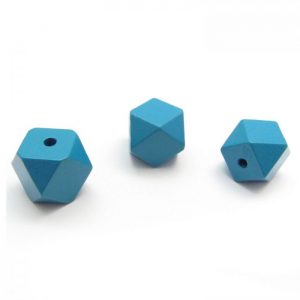 Blue hexagon bead - 3 views