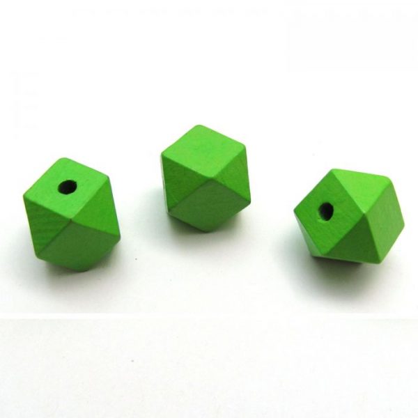 Green hexagon bead - 3 views