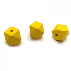 Yellow hexagon bead - 3 views