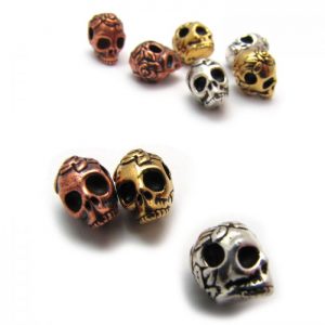 Decorative Rose Skull - Base Metal