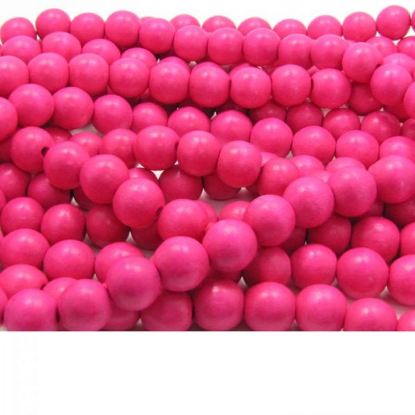 dark pink - coloured wood smooth rounds