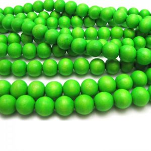 lime green - coloured wood smooth rounds