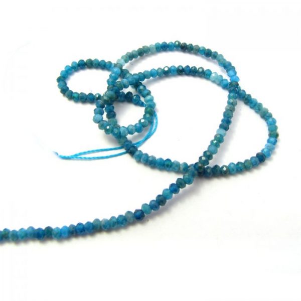 african blue apatite 3mm rondelle faceted strand