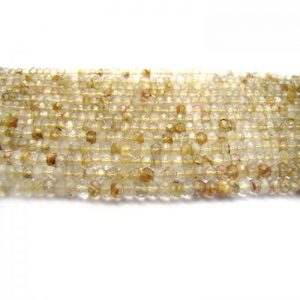 gold rutilated quartz 4mm round faceted bundle