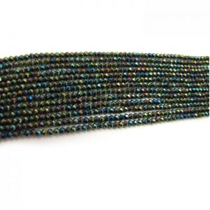 mystic black garnet faceted round 2mm bundle