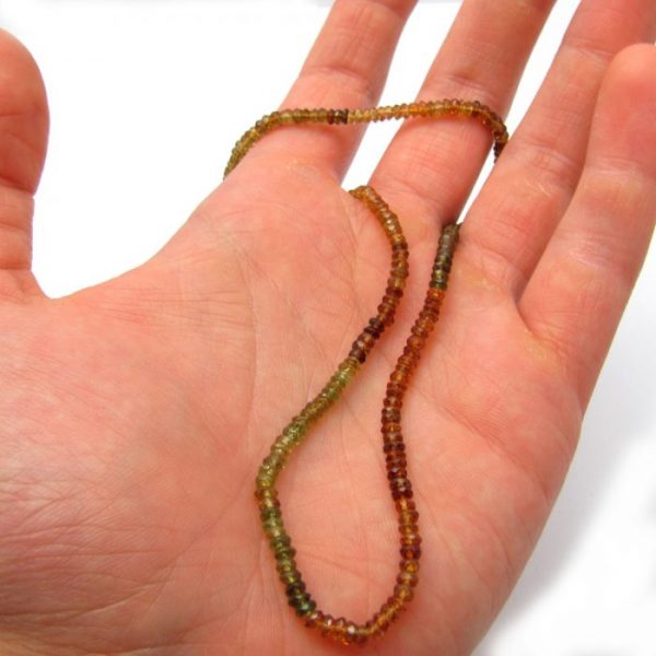 petro tourmaline 3mm micro faceted rondelles to scale