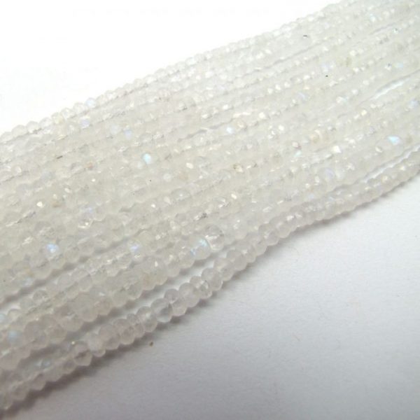 rainbow moonstone 4mm micro faceted rondelles bundle of strands