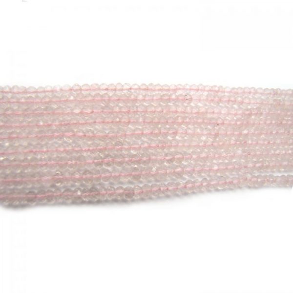 rose quartz 3mm round faceted bundle