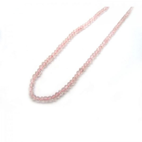 rose quartz 3mm round faceted strand