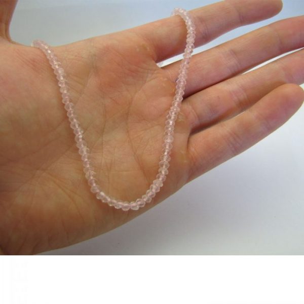 rose quartz 3mm round faceted to scale