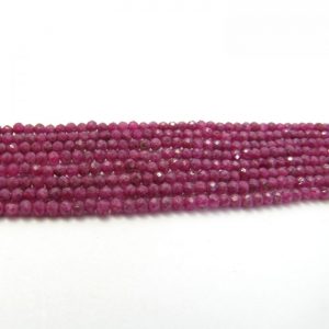 ruby 3mm round faceted bundle