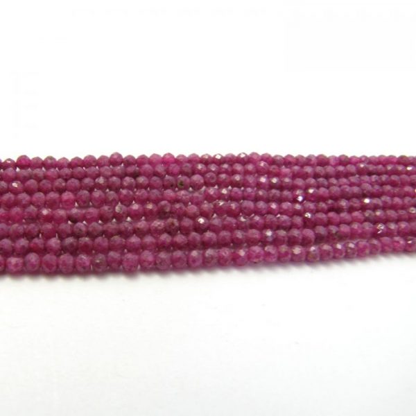 ruby 3mm round faceted bundle