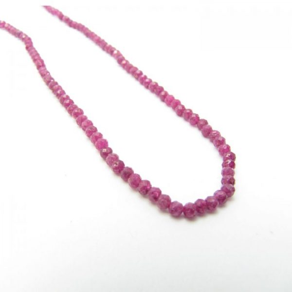 ruby 3mm round faceted strand