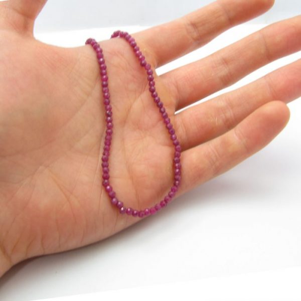ruby 3mm round faceted to scale