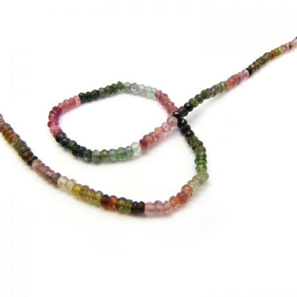 tourmaline 3mm round faceted to strand